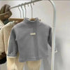 Autumn Winter Half High Neck Pullover Long Sleeve Shirt Kids