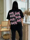 Y2K Letter Print Round Neck T-shirt Cotton Oversize