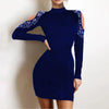 Rhinestone Cold Shoulder Bodycon Party Dress for Women