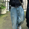 Mens Cargo Street Loose Pants Retro Jean Y2k