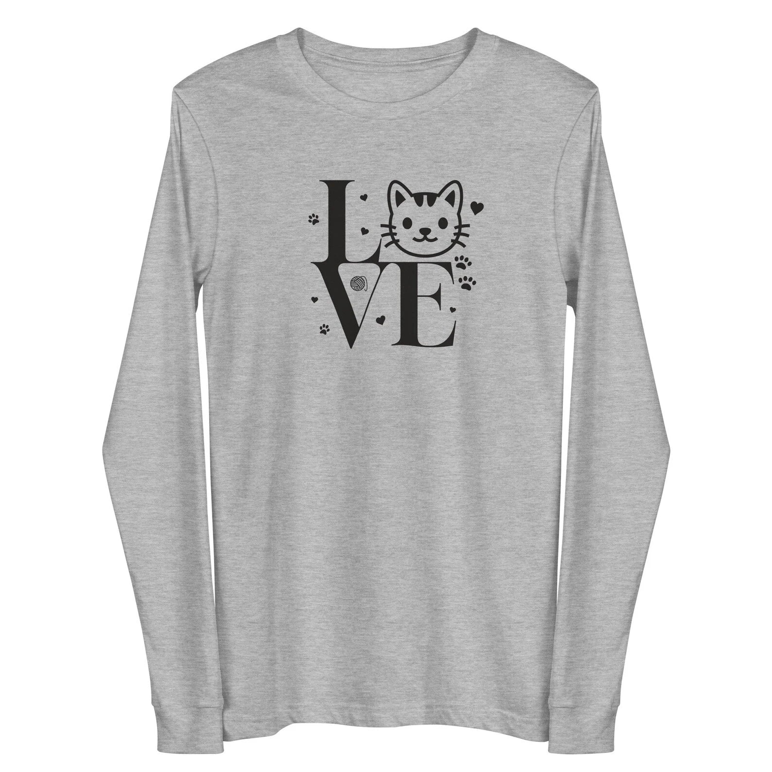 Letter Print Love Cat Women Sweatshirt