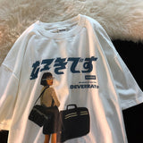 Hip Hop Streetwear Harajuku T Shirt Girl Japanese Kanji
