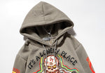 Kanye Skull Graffiti Mens Sweatshirt Oversize Harajuku Loose Casual Couple Hoodies Stranger Things