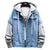 Autumn new denim jacket personality trend fake two pieces cowboy coat