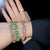 Bracelet Bangles Women Pink Green Crystal Cuff Bracelets