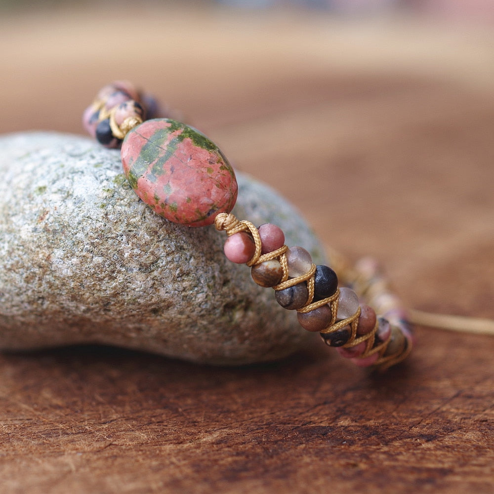 Natural Stone Charm Lokai Bracelet String Braided