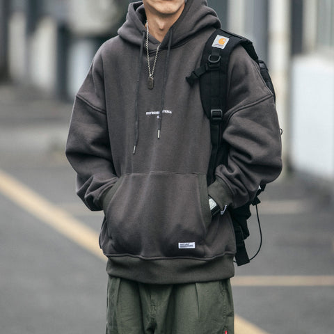 High Quality Thin Fleece Hoodie Japanese Streetwear Hip Hop Sweatshirt