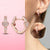 Heart CZ Cubic Zircon Round Daisy Flower Trio Stud Earrings