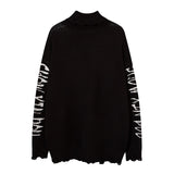 Harajuku Turtleneck Knitted Pullovers Women Streetwear Hip Hop