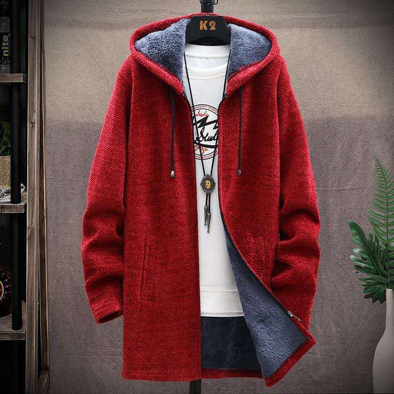 Sweaters Hooded Sweater Thick Warm Coat Mens Clothing