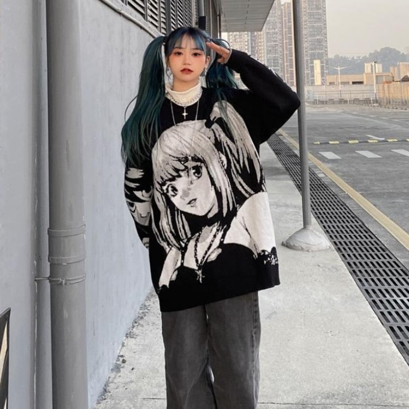 Anime Gothic Pullovers Japanese (e)
