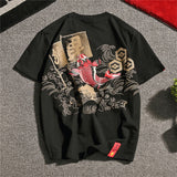 Japanese Streetwear Men's Hip Hop Cotton T-Shirt Short Sleeve Summer Top