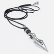 Necklace Stainless Steel Arrow Pendant Matte Black Glass Beaded Necklace