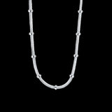 Sterling Silver 18/20 Inch 1.2/2mm Snake Chain Beads Necklace