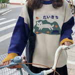CAT Sweater Cute Long Sleeve Female Sweaters Streetwear