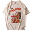 Retro Apricot Mushroom Cute T Shirts O-neck Casual Summer Streetwear Kawaii