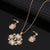 Gold Plated Opal Jewelry Sets For Woman Cubic Zirconia Water Drop Necklace Pendant Earrings