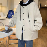 Wool coat winter coat long Korean version trend hoodie