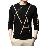 Brand Knit High End Designer Winter Wool Pullover Black Sweater