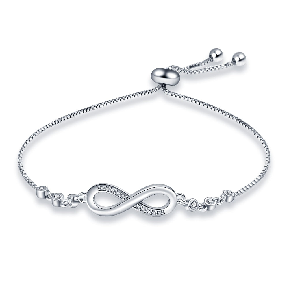 925 Sterling Silver Infinity Adjustable Bracelet