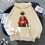 Luffy one piece hoodie with japanese kanji