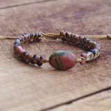 Natural Stone Charm Lokai Bracelet String Braided