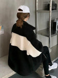 Deeptown Korean Style Oversized Zip-up Warm Thick Lamb Fleece