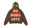 Foaming Red Heart Embroidery Women Hoodie American Style Ins Autumn Pullover Loose Casual Top