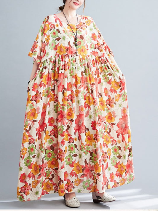 Effortless Elegance Embrace Style with Loose Long Summer Vintage Floral Dresses
