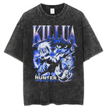Hip Hop Oversize Washed T-Shirt Men Streetwear Anime Hunter X Hunter