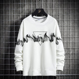 Autumn Solid Casual O-neck Sweatshirt Japan Style Trend Long Sleeve