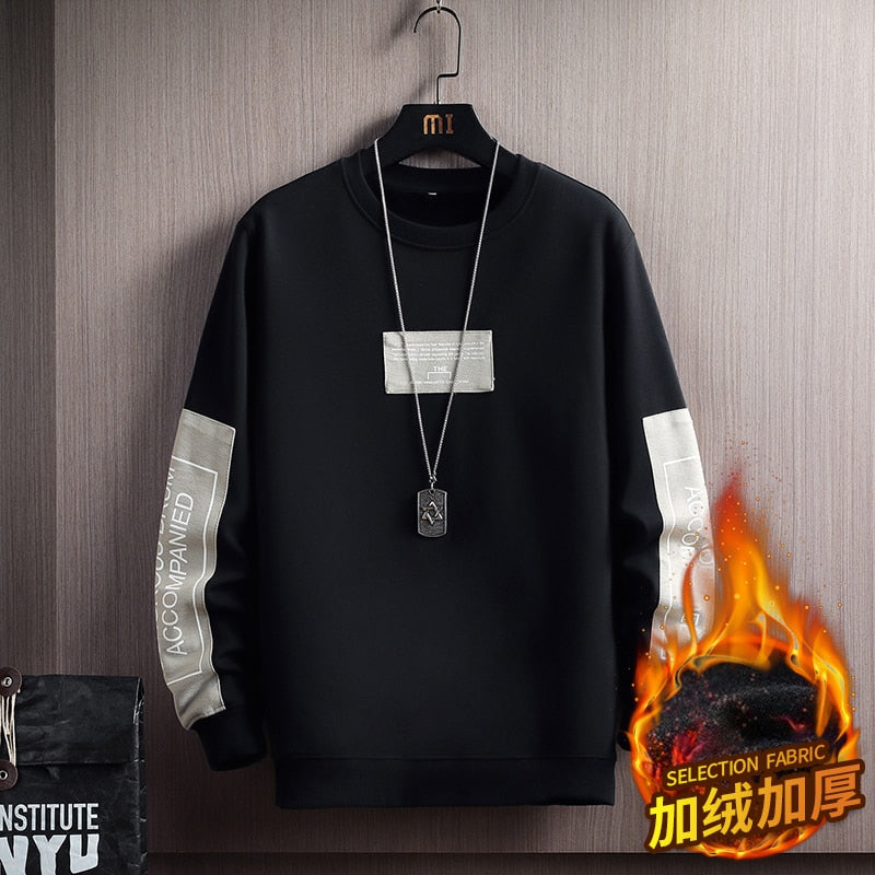 Loose Fashion Casual Pullovers Round Neck Long Sleeve Fleece