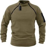 Stand Collar Men Sweater Autumnn Loose Outdoor Warm Breathable Tactical Casual Tops