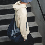 Maden Retro Gray Hoodies Solid Color Basic Pullover