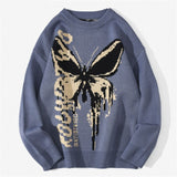 Sweater Butterfly Pattern Knitted Warm Top High-Quality