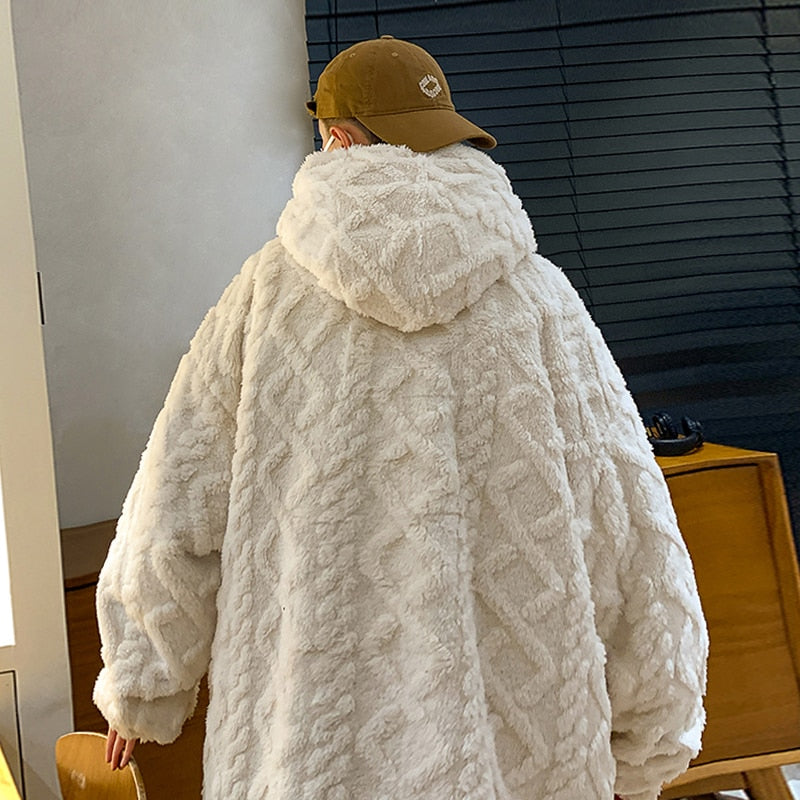 Winter Fleece Hooded Fluffy Jackets Coats