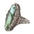 Luxury Finger Rings Bright Green Pear-shaped Crystal Noble Lady Vintage
