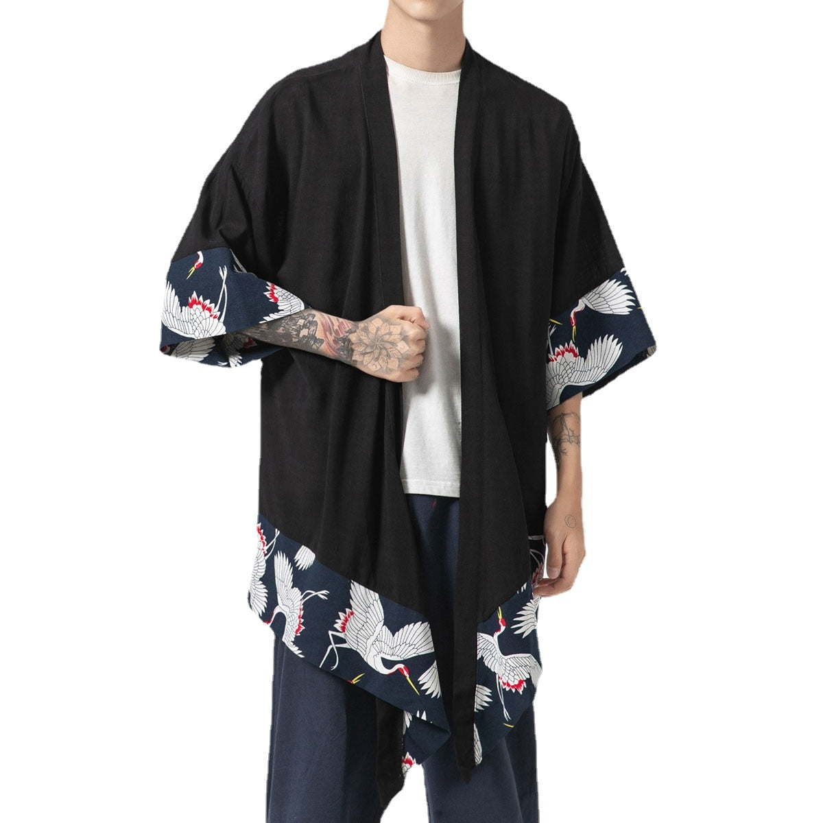 Japanese Kimono Cardigan Men Summer New Haori Samurai Kimonos