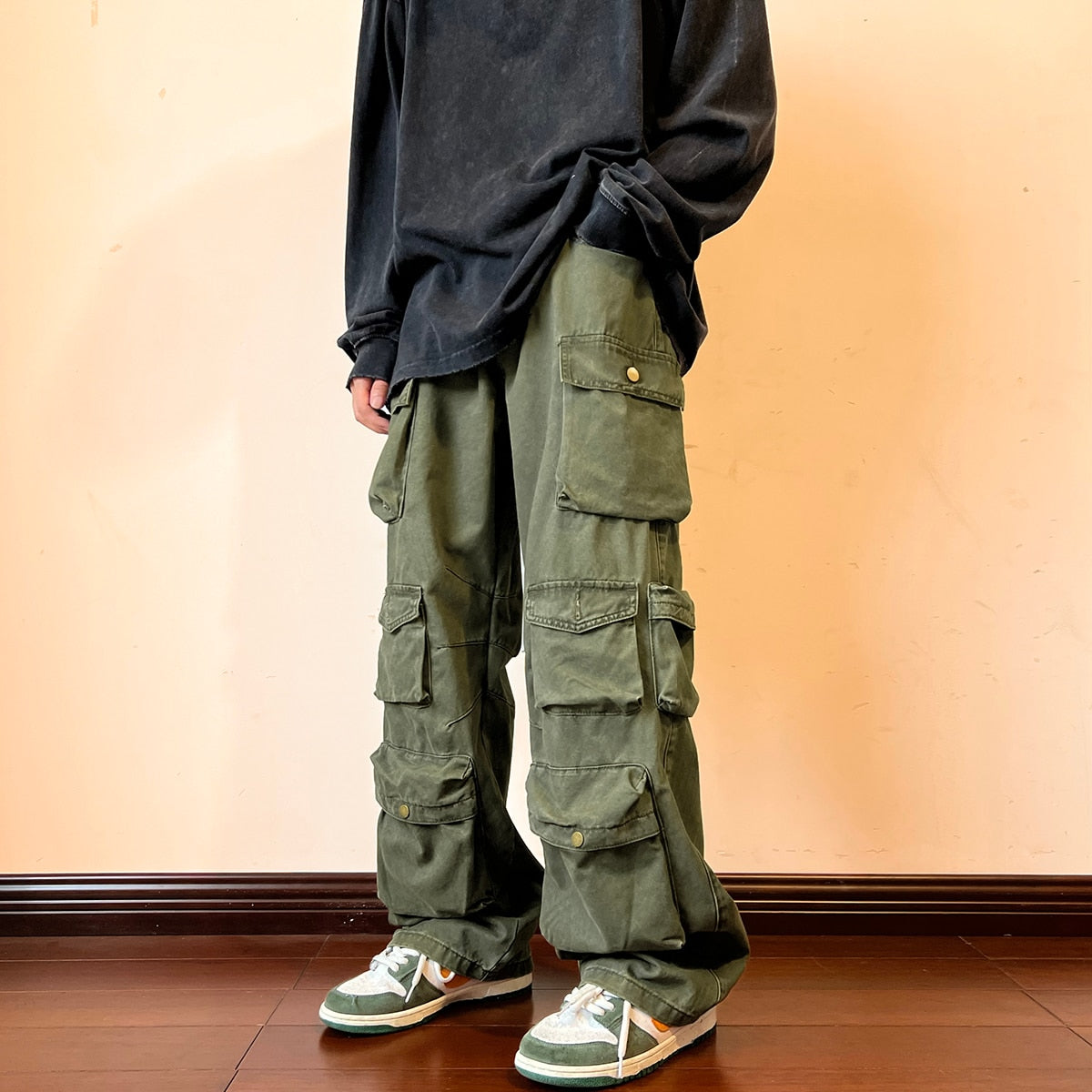 Cargo Pants Multi-pockets Tooling Pant Harajuku Vintage Loose Wide Leg Pants