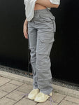 Vintage Cargo Pants Baggy Jeans Women Fashion 90s Streetwear Y2k Denim Trousers Overalls