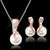 Delysia King 3pcs Women Trendy Pearl Earrings Necklace Jewelry Set Superior Quality