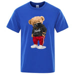 Sports Mask Bear Print Short-sleeved T-shirt Summer Casual Oversized