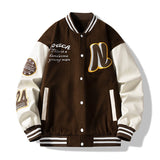 Men Jacket Baseball Loose Print Tide Brand Coats Spring Autumn Casual