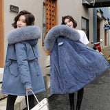 Winter Jacket Women Parka Fashion Long Coat Wool Liner