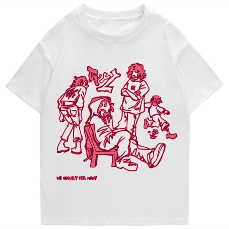 Japan Harajuku T-shirt Men&#39;s street wear funny cartoon graphic