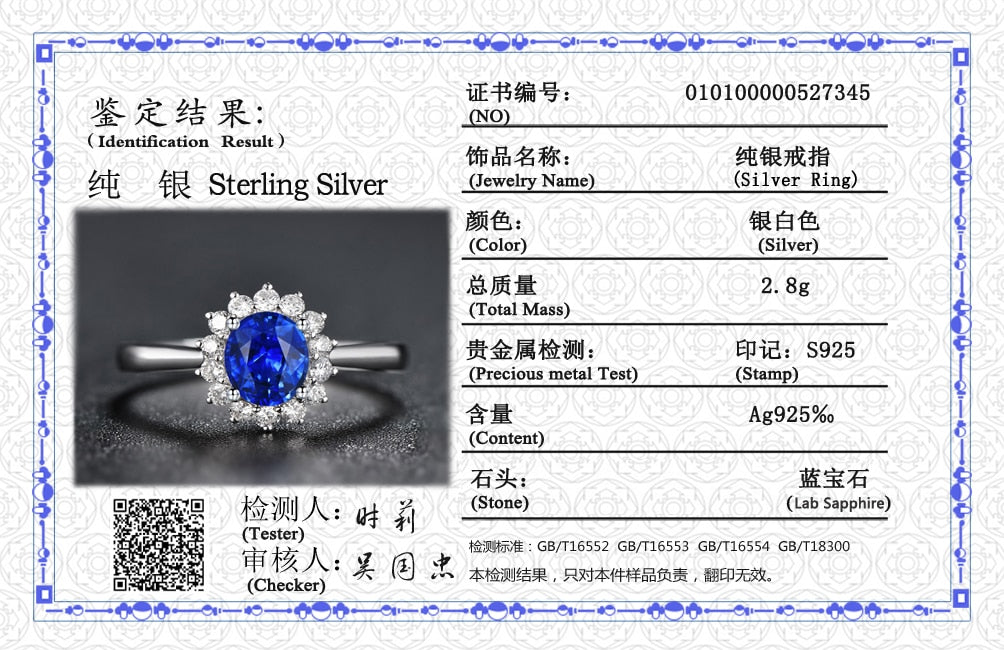 Princess Cut 3.2ct Lab Sapphire Ring Original Tibetan Silver 925