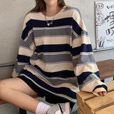Striped Oversized Sweatshirt Harajuku Pullovers