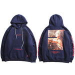 Retro print hoodie for hip hop or streetwear