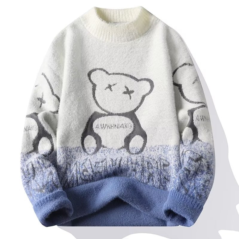 Streetwear Bear Sweater Men Casual Men Cloting Harajuku