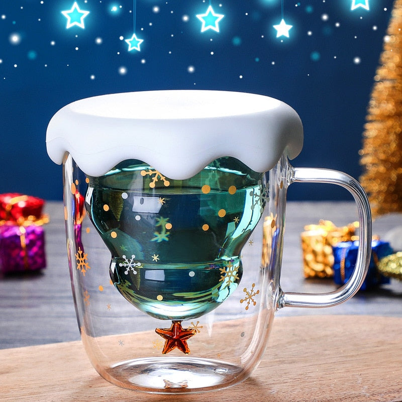 Heat Resistant Mug Snowflake Drinking Glass